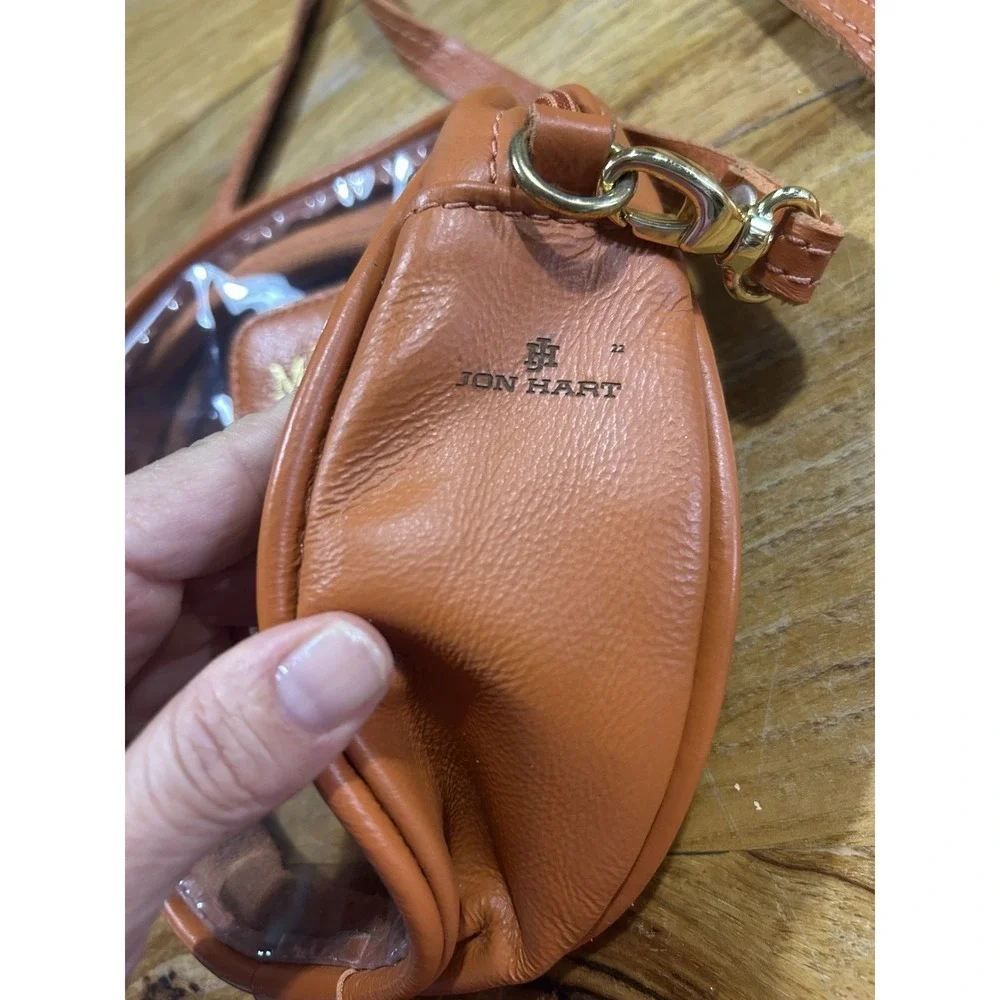 Jon Hart Design Luna Bag Purse Clear Burnt Orange Texas Stadium Bag